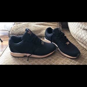 Adidas black and rose gold shoes!